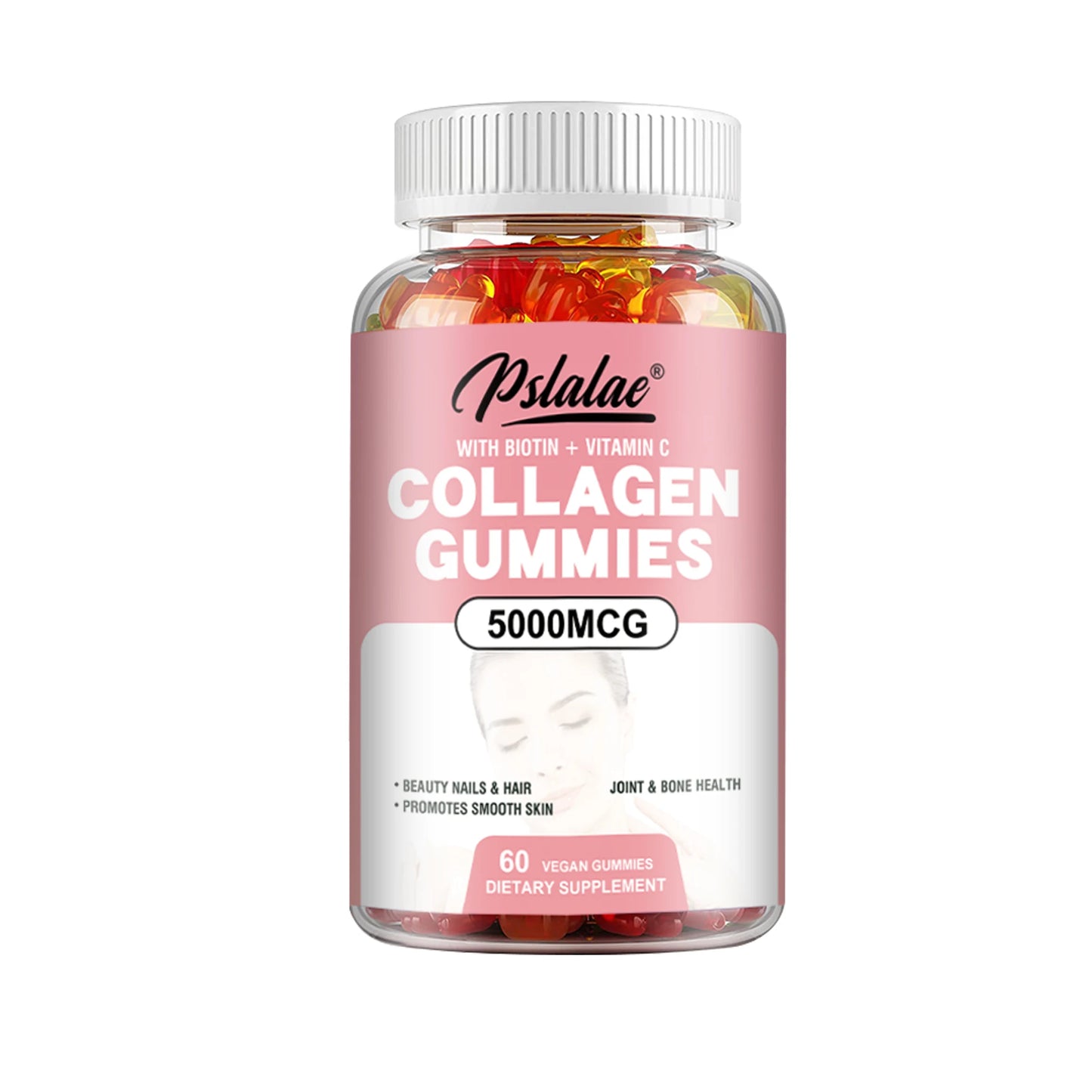 Collagen Gummies - Promote Hair Growth, Whiten Skin, Hydrolyze Skin, Help Nail Bone Joints - 60 Gummies