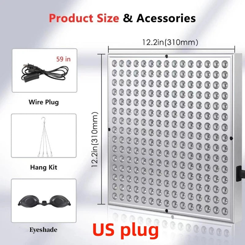 LED Red Light Therapy, Panel Lamp for Facial Anti Aging, Pain Relief Physical Therapy Tools