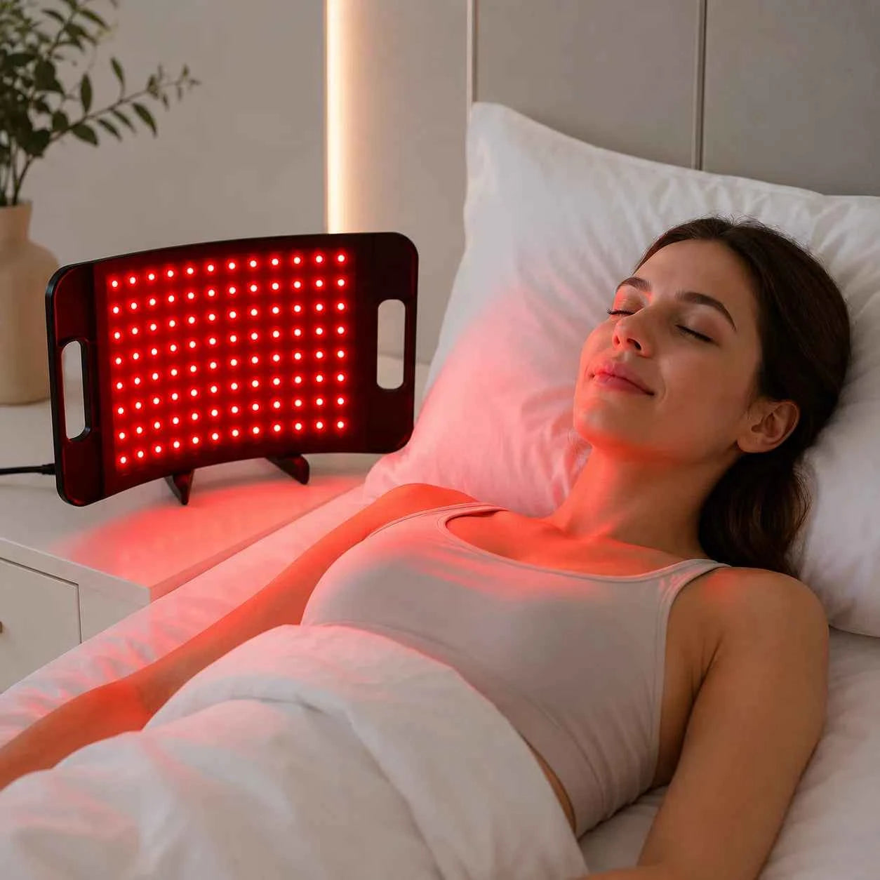 Red Light Lamp For Face and Body, Home Use 660nm 850nm, Near Infrared Light Panel, with Adjustable Stand with Timer