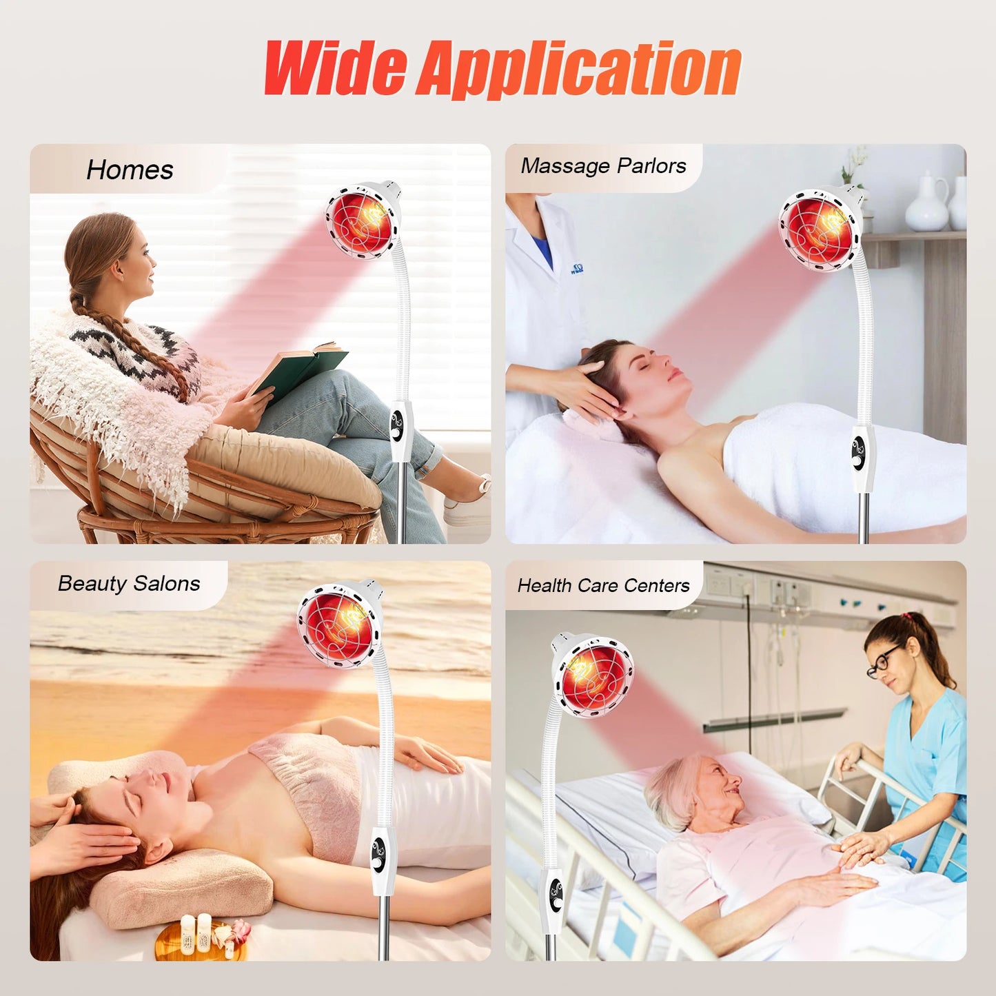 Adjustable Infrared Heat Lamp, for Muscle & Joint Pain Relief, 360° Rotatable Infrared Baking Light, 0-115℃ Temp Control