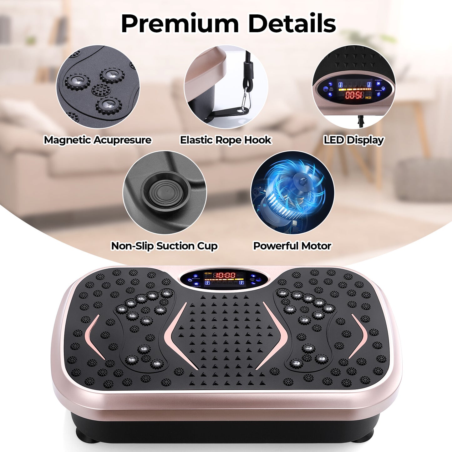 Vibration Plate, Fitness Vibration Board for Home, Full Body Exercise Machine, Fat Burning & Body Shaper