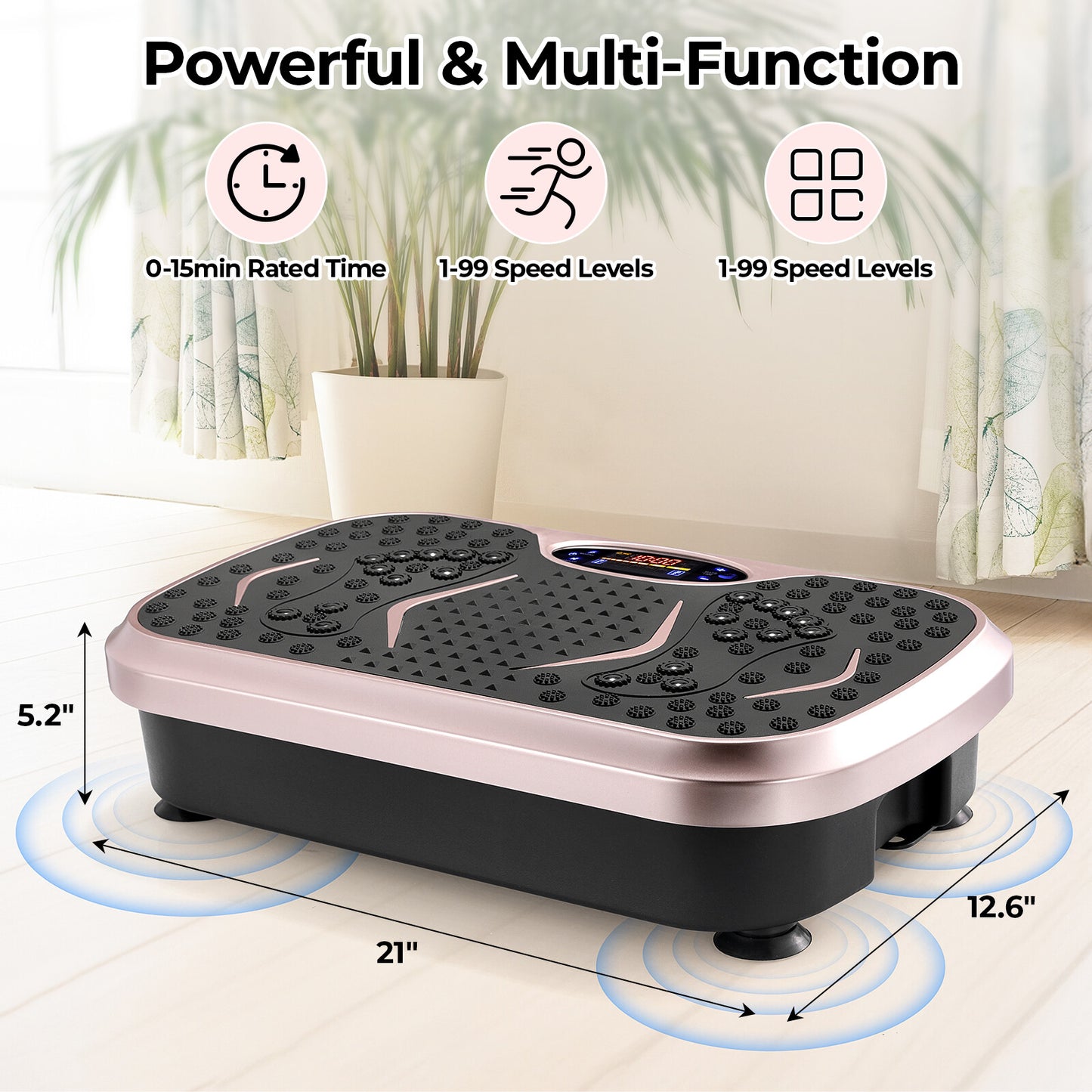Vibration Plate, Fitness Vibration Board for Home, Full Body Exercise Machine, Fat Burning & Body Shaper
