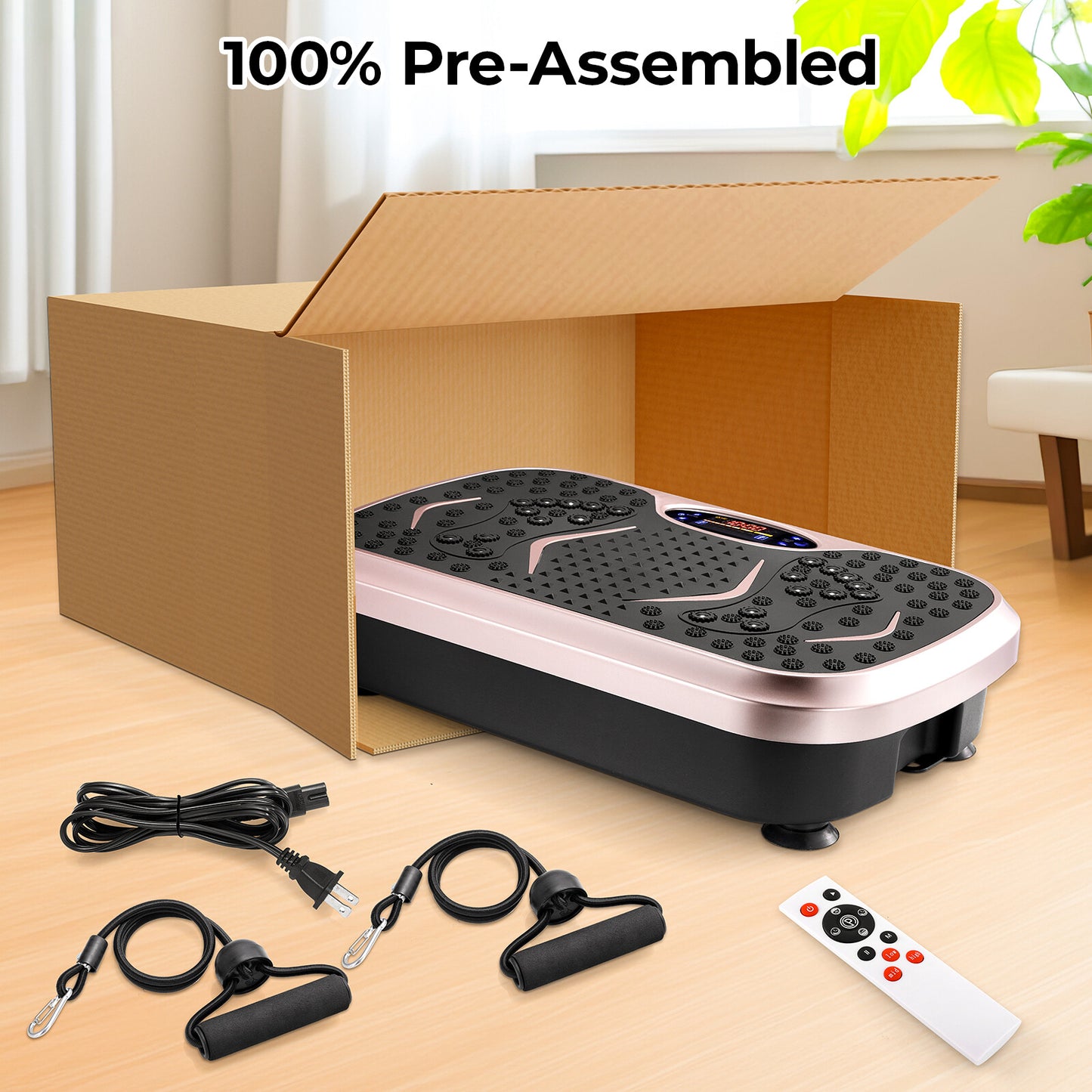 Vibration Plate, Fitness Vibration Board for Home, Full Body Exercise Machine, Fat Burning & Body Shaper