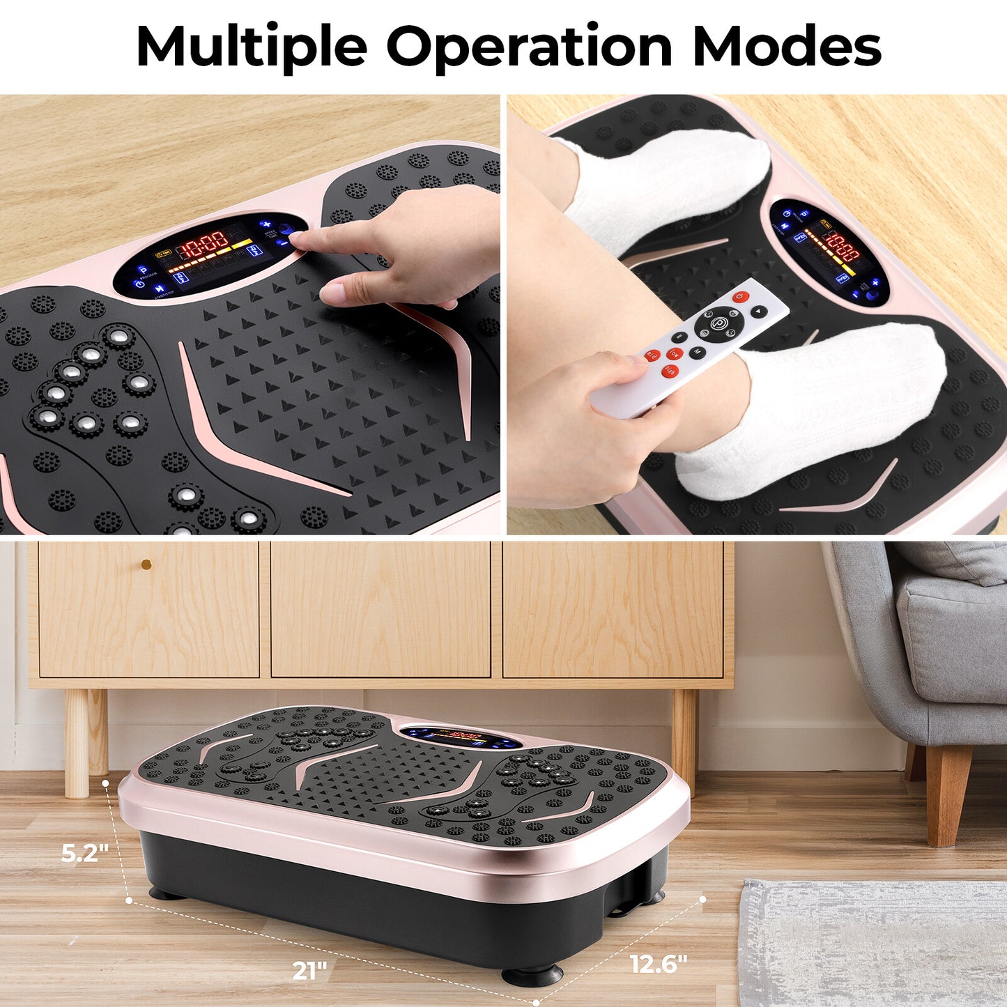 Vibration Plate, Fitness Vibration Board for Home, Full Body Exercise Machine, Fat Burning & Body Shaper