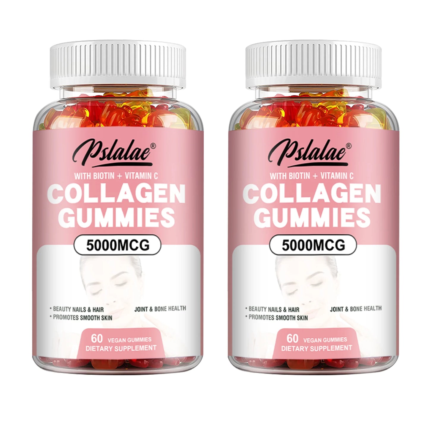 Collagen Gummies - Promote Hair Growth, Whiten Skin, Hydrolyze Skin, Help Nail Bone Joints - 60 Gummies
