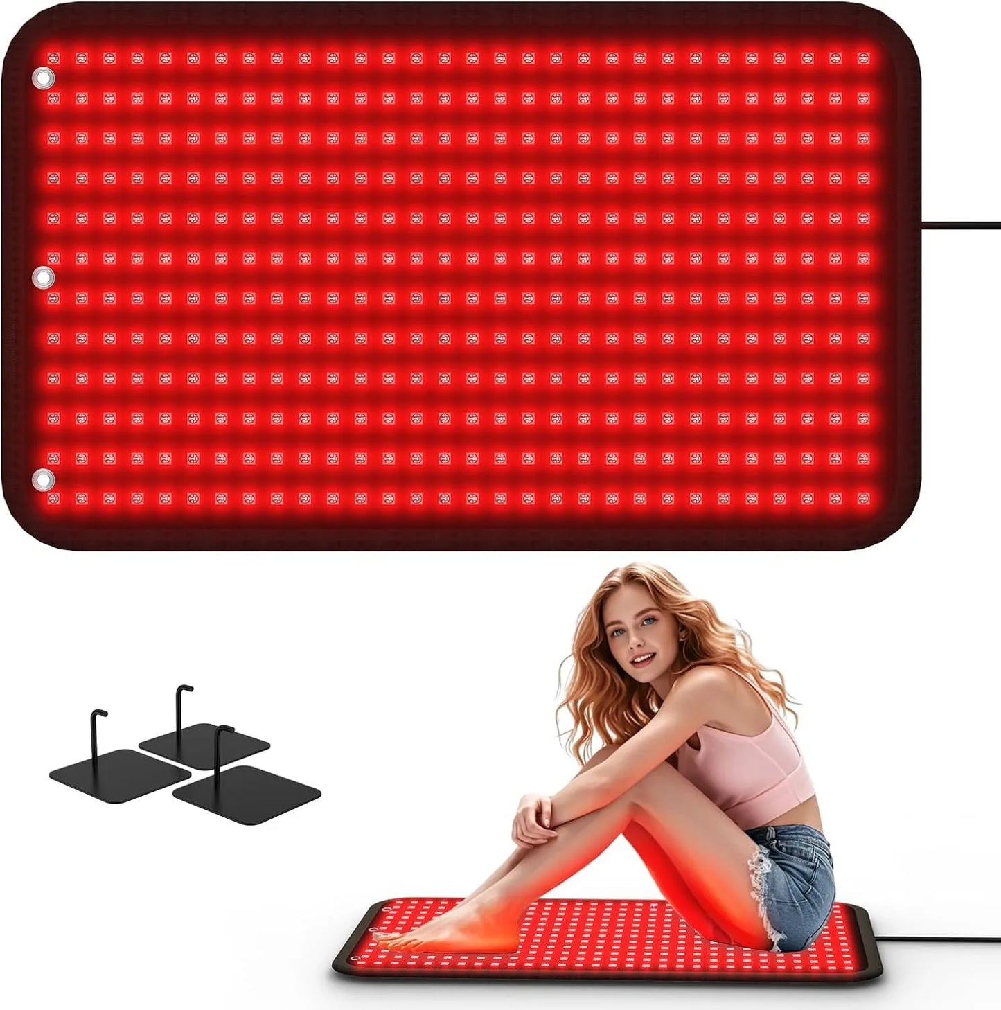 Red Light Therapy Mat 660nm 850nm, Full Body Wrap, Pain Relief, Waist, Back, Shoulder Muscle Relax Device