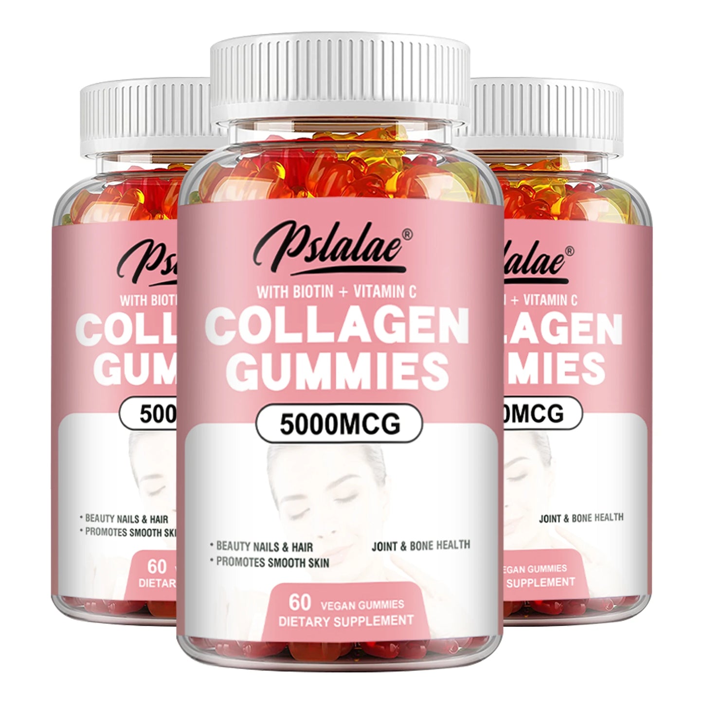 Collagen Gummies - Promote Hair Growth, Whiten Skin, Hydrolyze Skin, Help Nail Bone Joints - 60 Gummies
