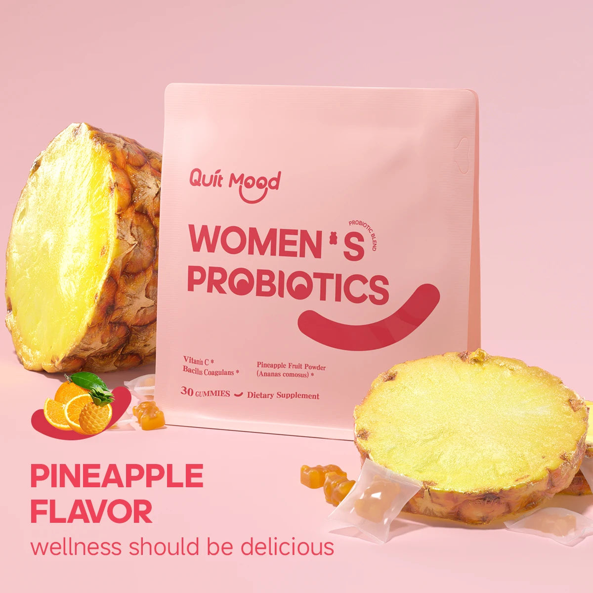 Women's Probiotics, Feminine ph Balance Gummies, -Hawaiian Pineapple