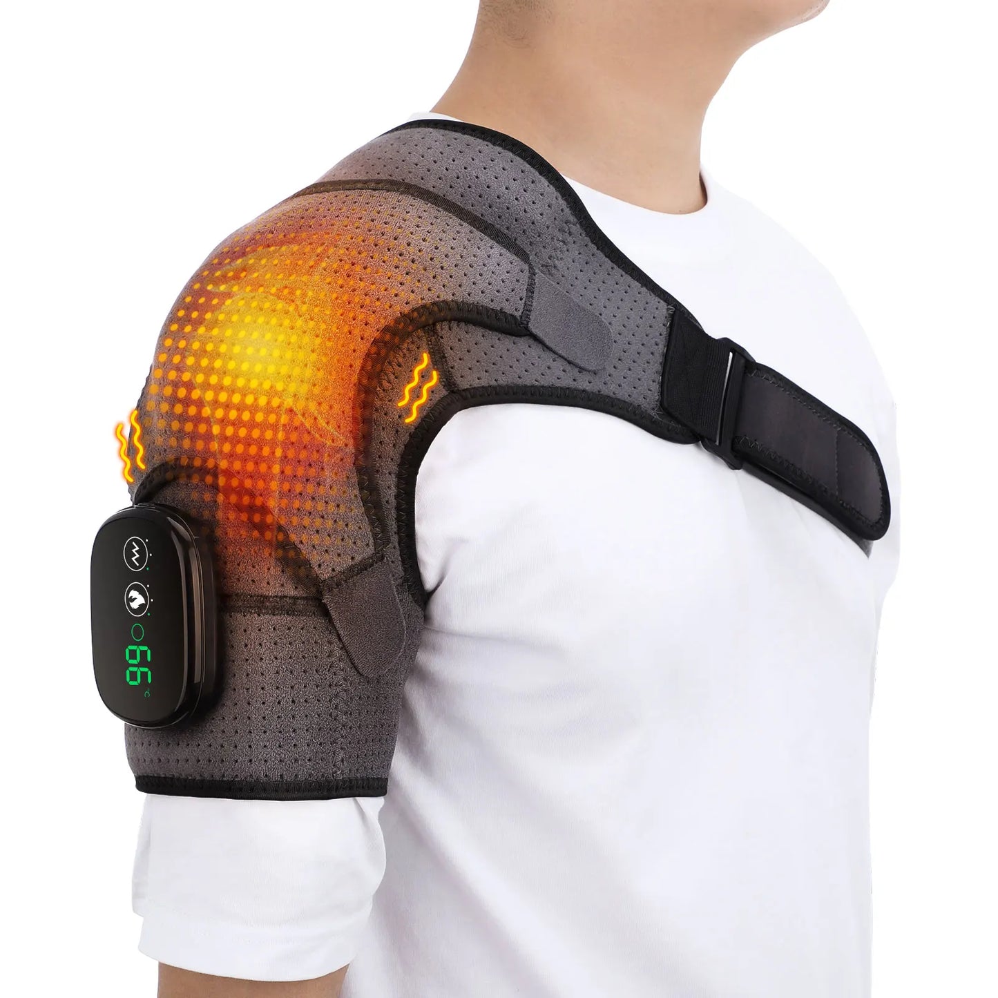 Electric Heating Shoulder Brace, LED Display, Vibration Shoulder Massage, Muscle Relaxation