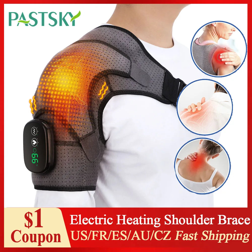 Electric Heating Shoulder Brace, LED Display, Vibration Shoulder Massage, Muscle Relaxation