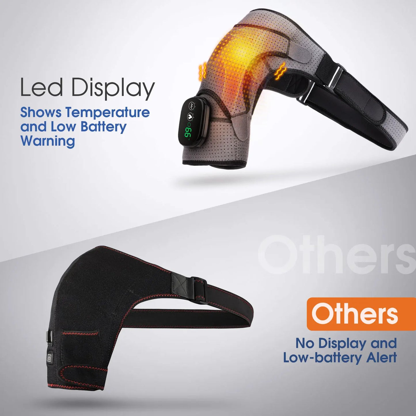 Electric Heating Shoulder Brace, LED Display, Vibration Shoulder Massage, Muscle Relaxation