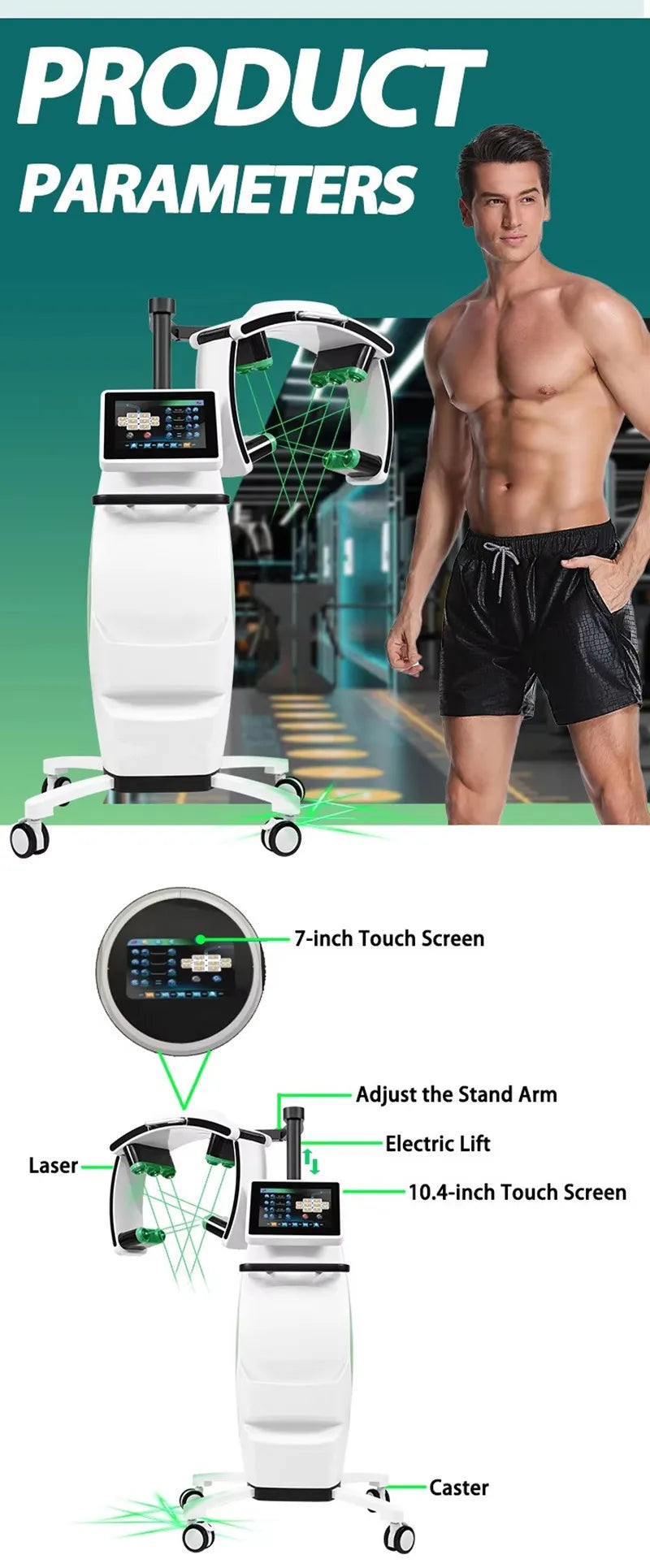 10D Maxlipo Master, Therapy Body Shaping Machine, with 532nm Green Light, & 635nm Red Light Fat Burning, Lifting Weight Loss Device