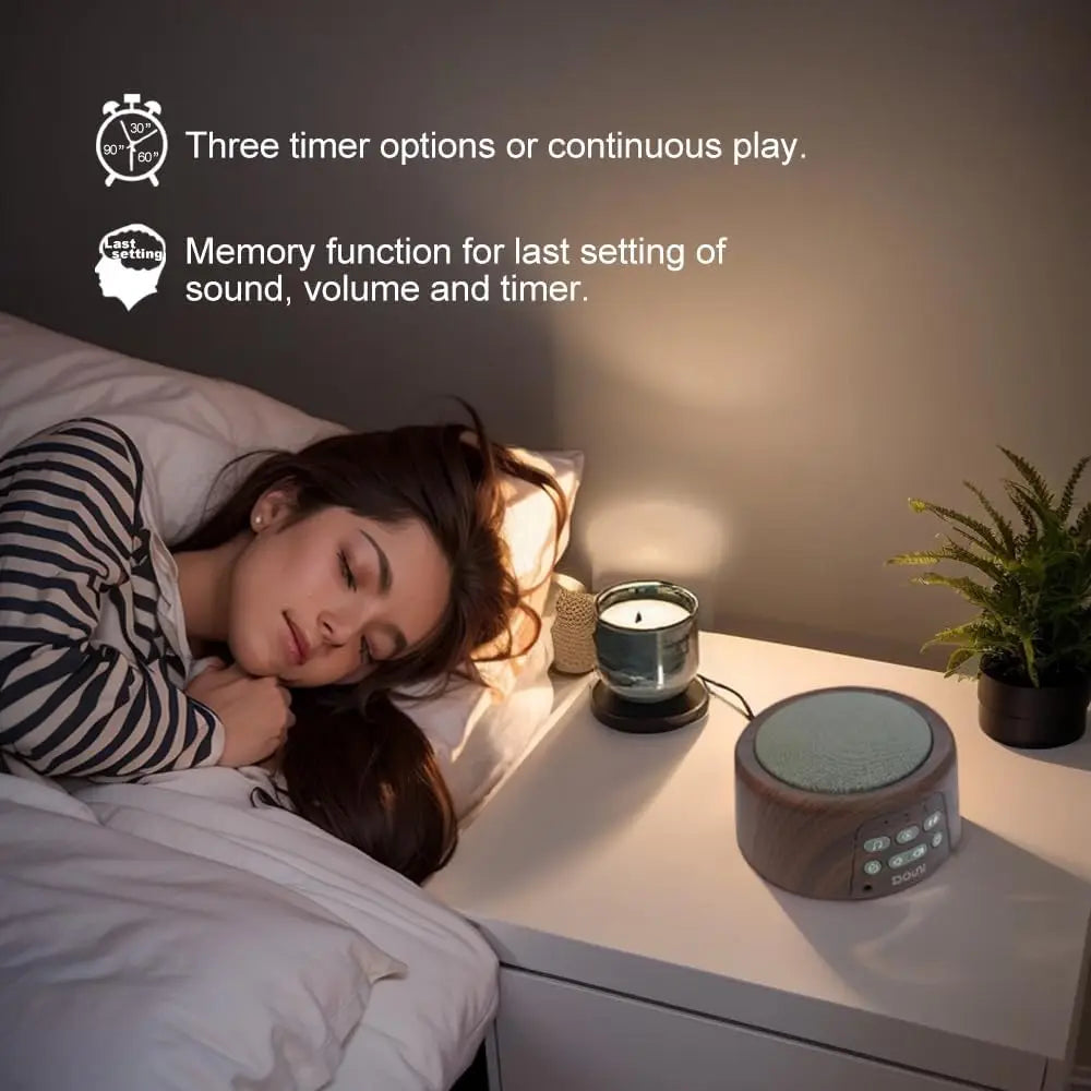White Noise Machine, Wood Grain with 27 Soothing Sounds, Timer & Memory, Sleep Therapy at Home or Travel