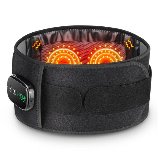Heating Vibration Massager Belt, Red Light Hot Compress, Waist Support Brace with Massage,