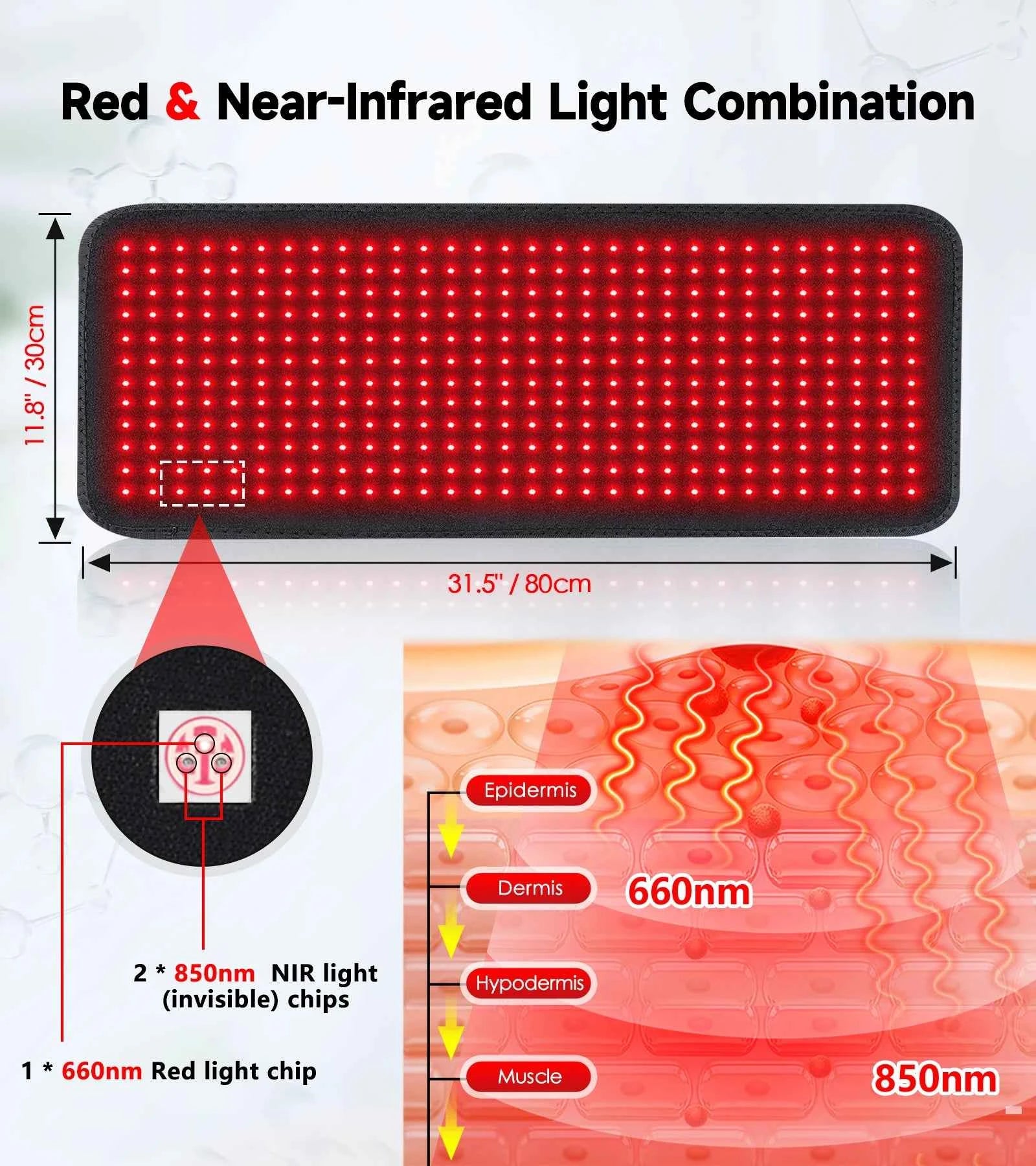 Updated! Red Light Therapy Heating Pad, Cushion Mat, Waist, Back, Shoulder, Muscle Pain Relief Relax Infrared Light