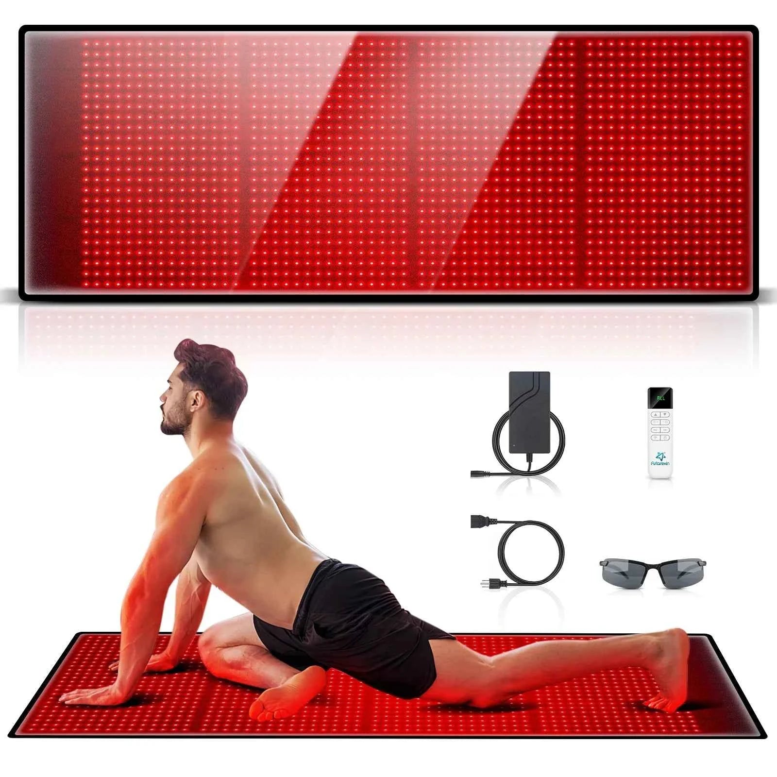 Large, Red & Near Infrared Light Therapy Mat, 1440 LEDs 660nm 850nm, 160W Full Body LED Light Pad for Home Comfort Use