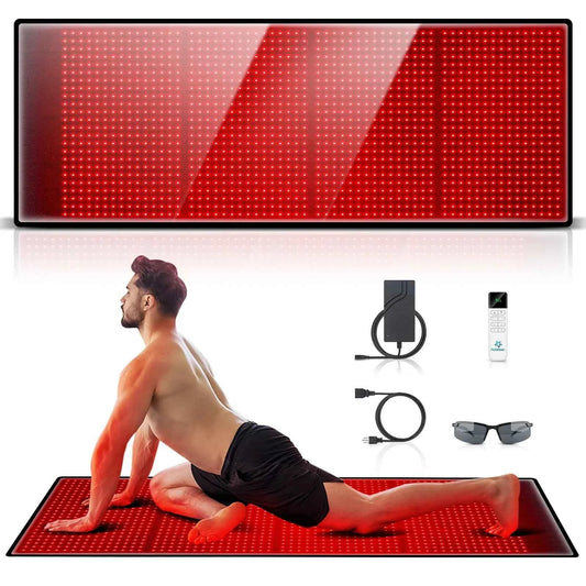 Large, Red & Near Infrared Light Therapy Mat, 1440 LEDs 660nm 850nm, 160W Full Body LED Light Pad for Home Comfort Use