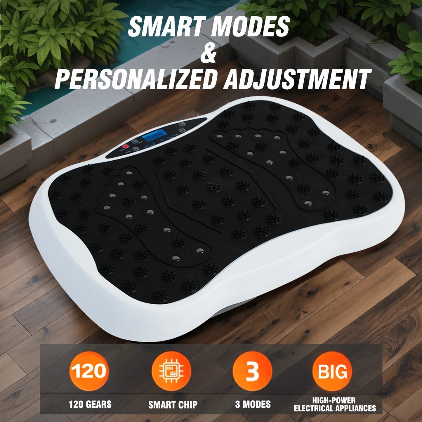 Full-Body Vibration Plate, Exercise Equipment Workout 330lbs, with Resistance Bands Remote Control