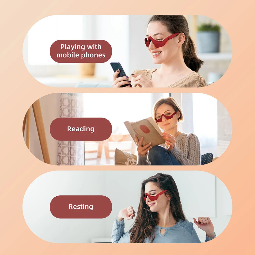 Red Eye Massager, Under-Eye Glasses, Massager Relieves Eye Fatigue