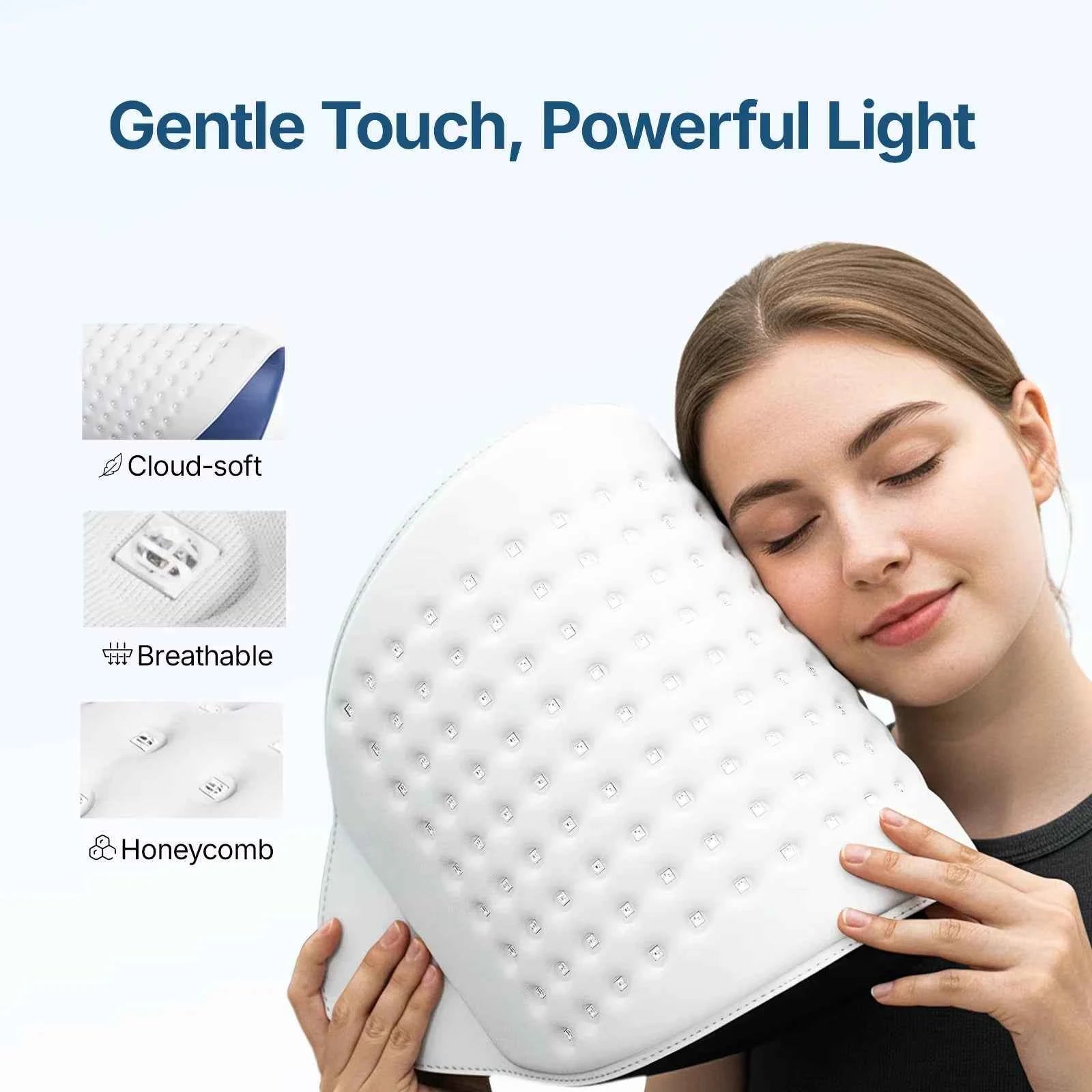 Hello Face, back, shoulders, L6 LED Light Mask,  630nm Red Light & 850nm
