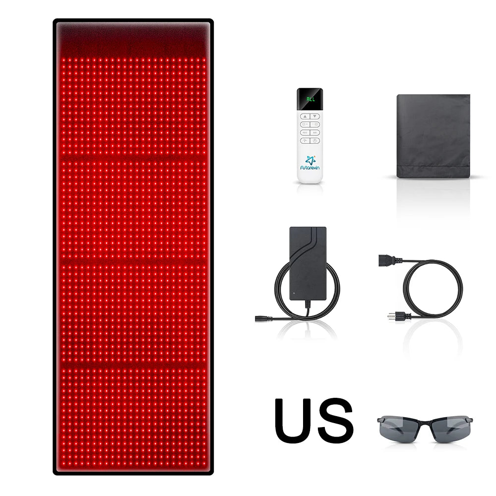 Large, Red & Near Infrared Light Therapy Mat, 1440 LEDs 660nm 850nm, 160W Full Body LED Light Pad for Home Comfort Use