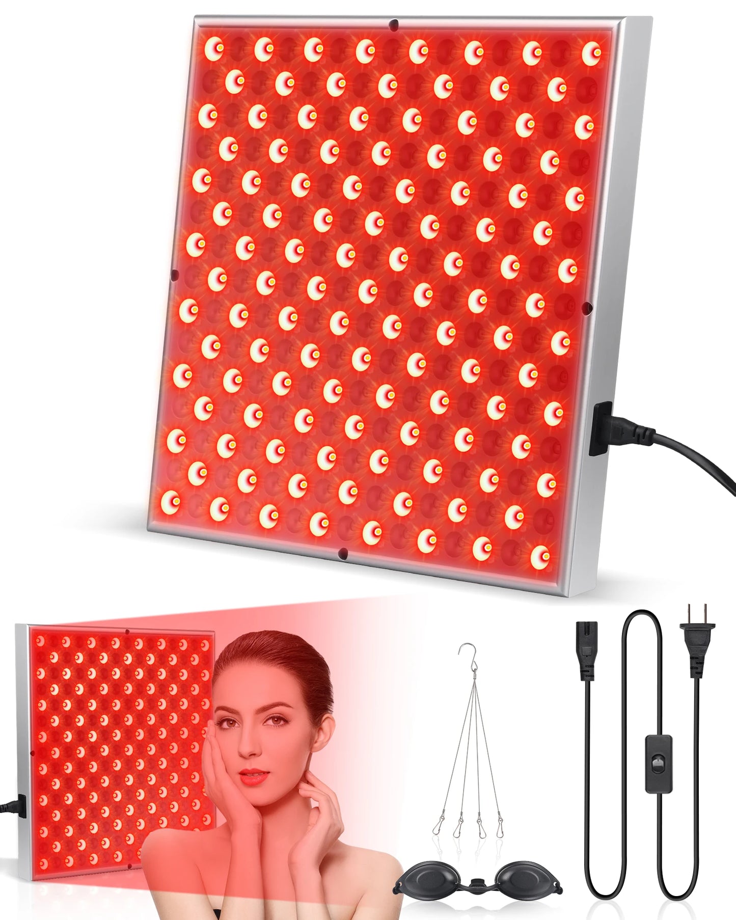 LED Red Light Therapy, Panel Lamp for Facial Anti Aging, Pain Relief Physical Therapy Tools