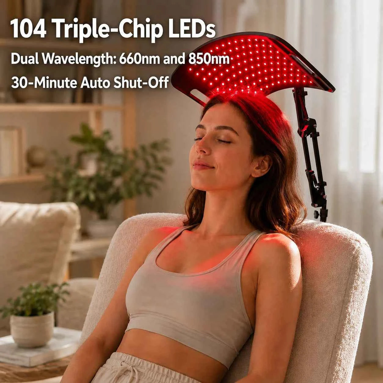 Red Light Lamp For Face and Body, Home Use 660nm 850nm, Near Infrared Light Panel, with Adjustable Stand with Timer