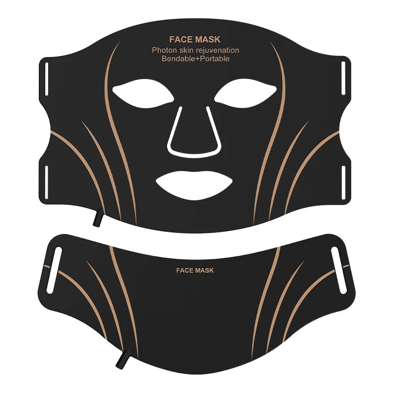 LED Face Mask/Neck Wireless, Portable Red Light Therapy for Anti-Aging, Wrinkles, Skin Rejuvenation,