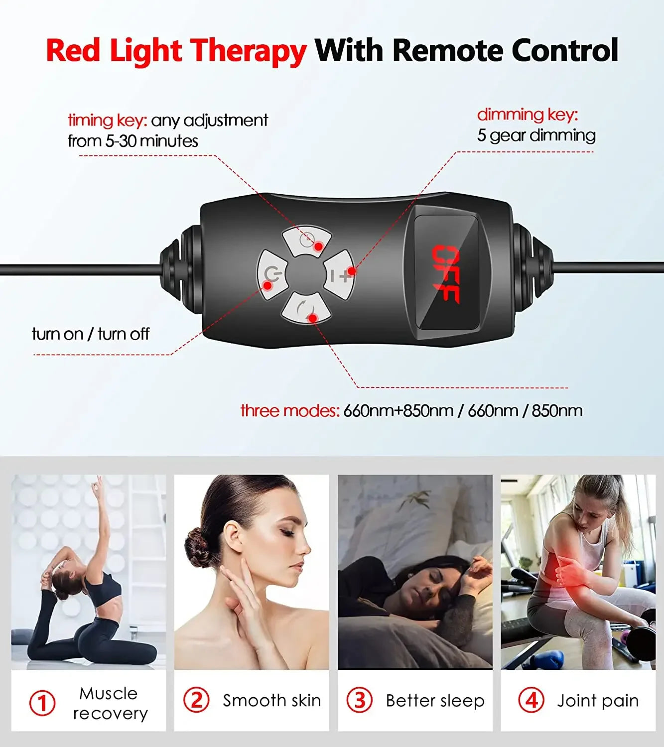 Red Light Therapy Lamp For Full Body, Stress Relief Daily Skin Care 660nm 850nm