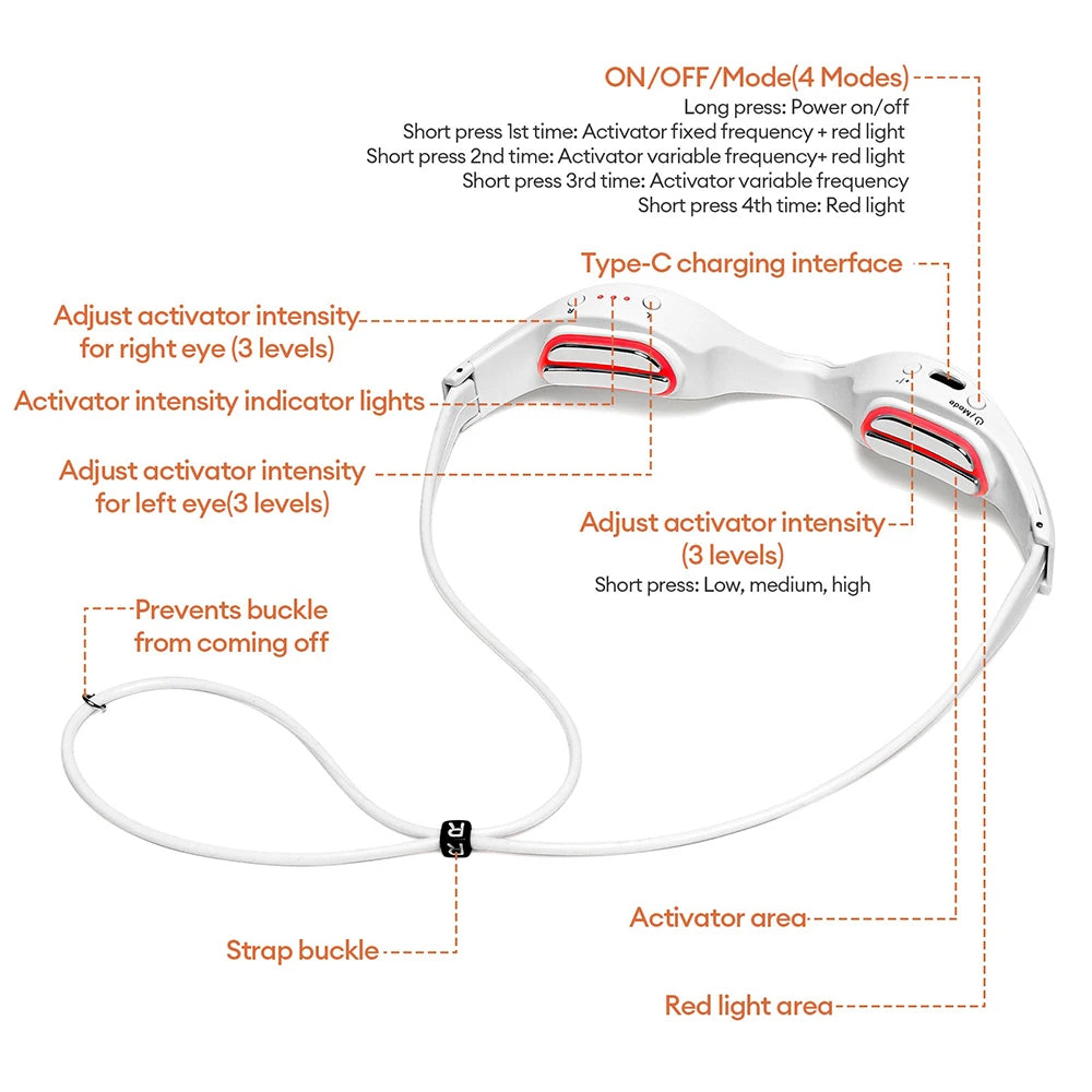 3D Eyes Relax Massager, Red Light, Fine Line Relax Massager for Dark Circles