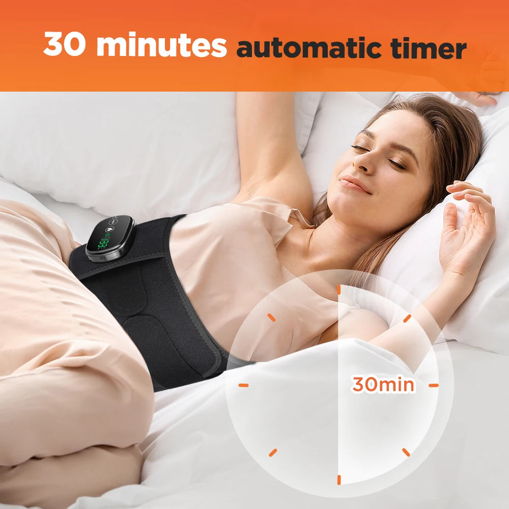 Heating Vibration Massager Belt, Red Light Hot Compress, Waist Support Brace with Massage,