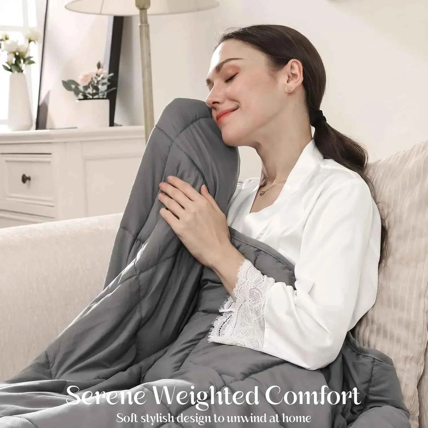 Weighted Blanket, 15lbs Twin Size, Soft Cooling Heavy Blanket for Sleeping