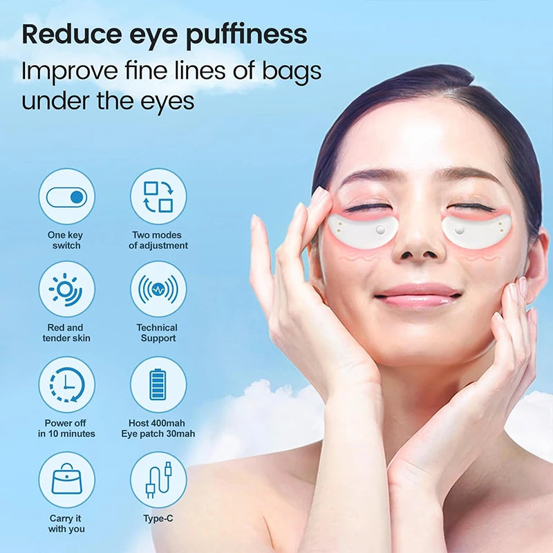 EMS Pulse Micro current, Relieve Fatigue, Reduce Dark Circles, Lines, Swelling, Anti-Wrinkle