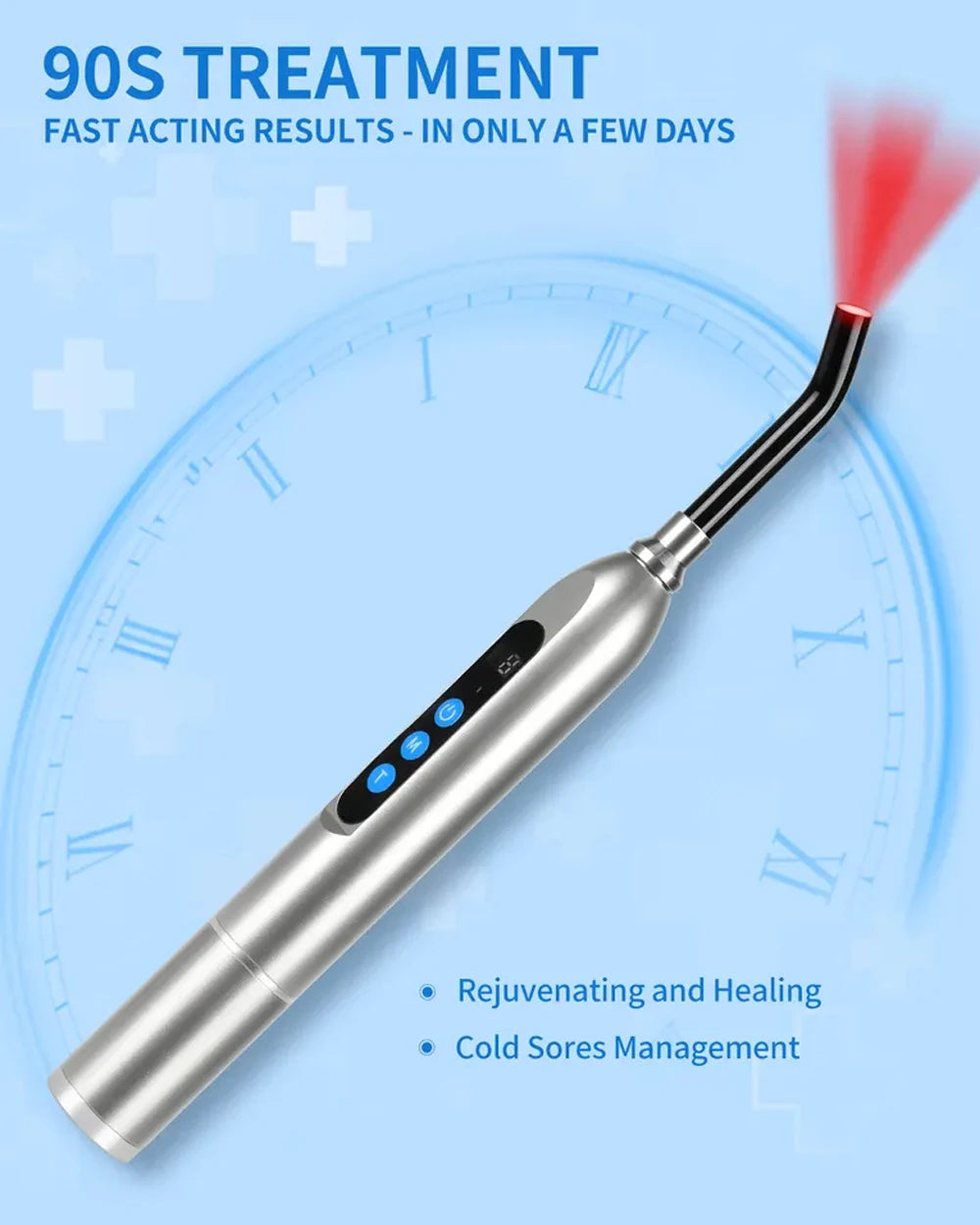 Therapy Cold Sore Wand, Device For Mouth Sores Treatment, LED Light Therapy Machine Skin Care