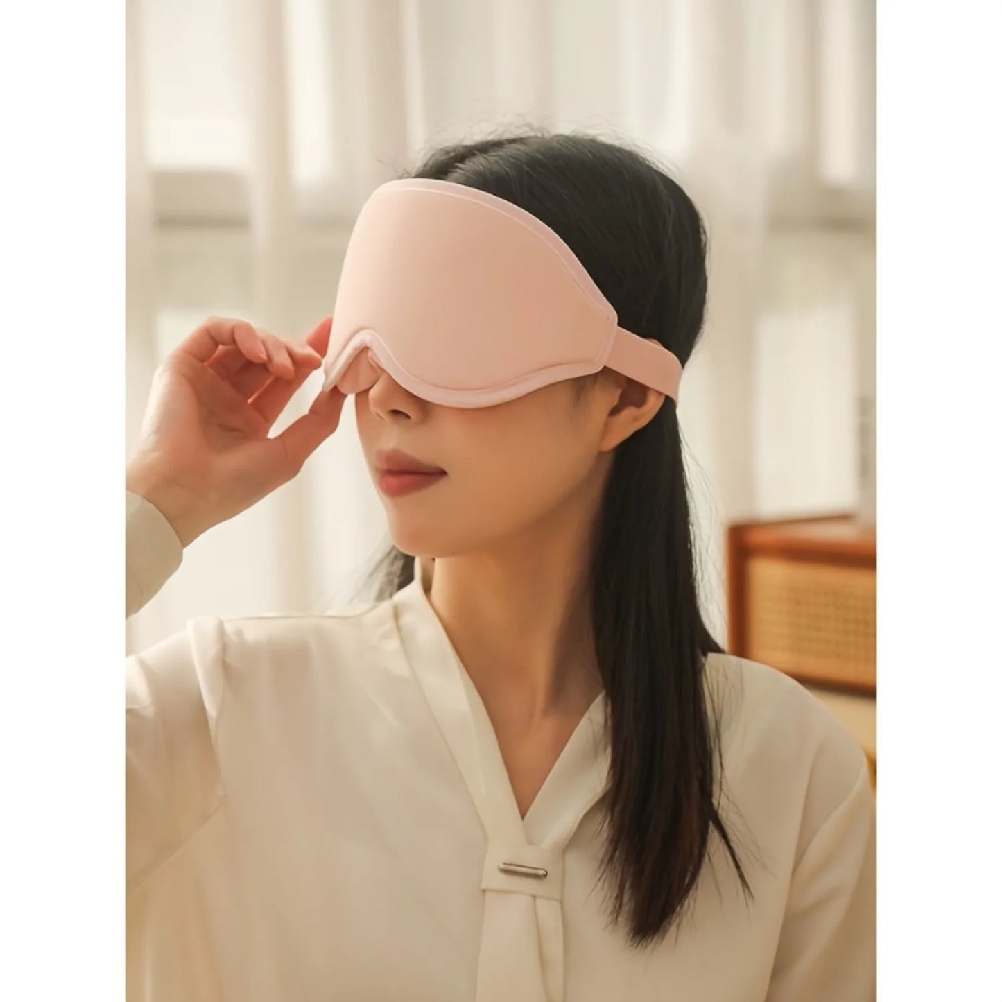3D foam eye mask, unisex, simple light-blocking, with a nose pad, suitable for sleep, relieving eye fatigue.