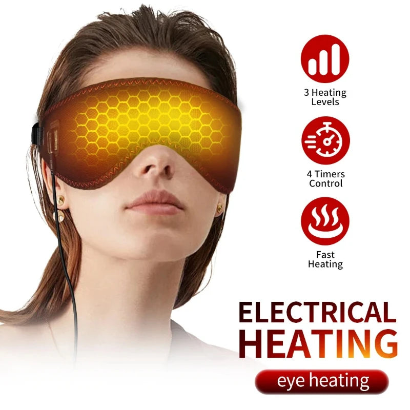 Heated Eye Mask, for Dry Eyes, and Dark Circles, 3 Heat Levels