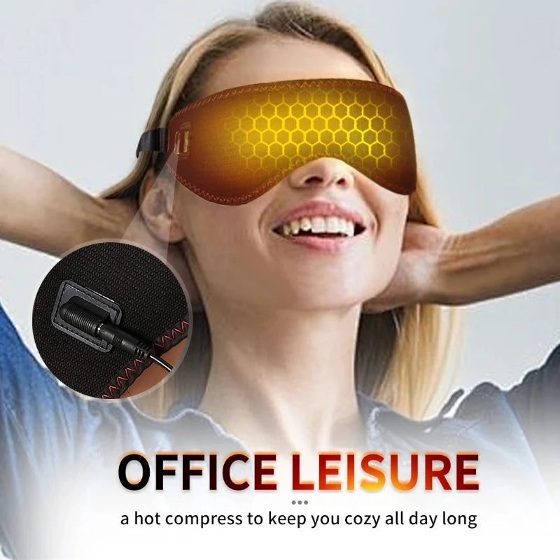 Heated Eye Mask, for Dry Eyes, and Dark Circles, 3 Heat Levels