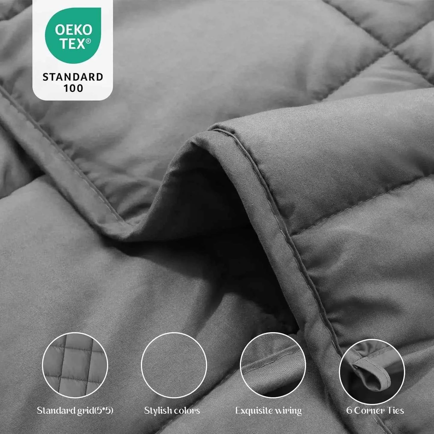 Weighted Blanket, 15lbs Twin Size, Soft Cooling Heavy Blanket for Sleeping