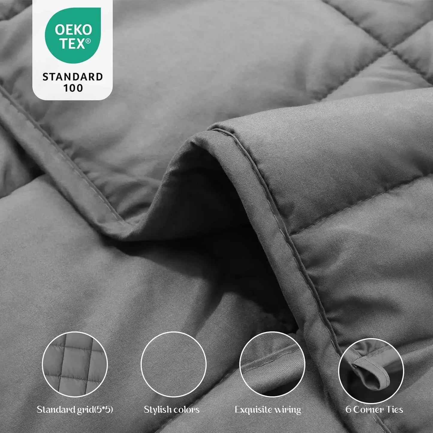 Weighted Blanket, 15lbs Twin Size, Soft Cooling Heavy Blanket for Sleeping