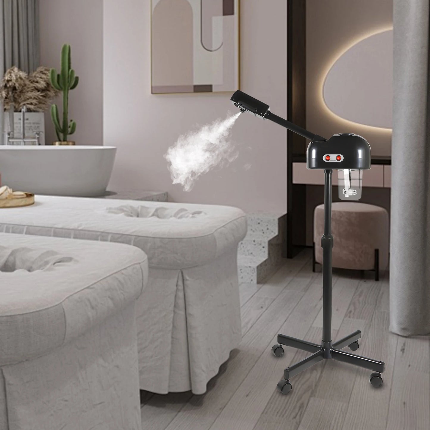 Facial Steamer, Height Adjustable Sprayer, 360° Rotatable, Movable Skin Care Equipment