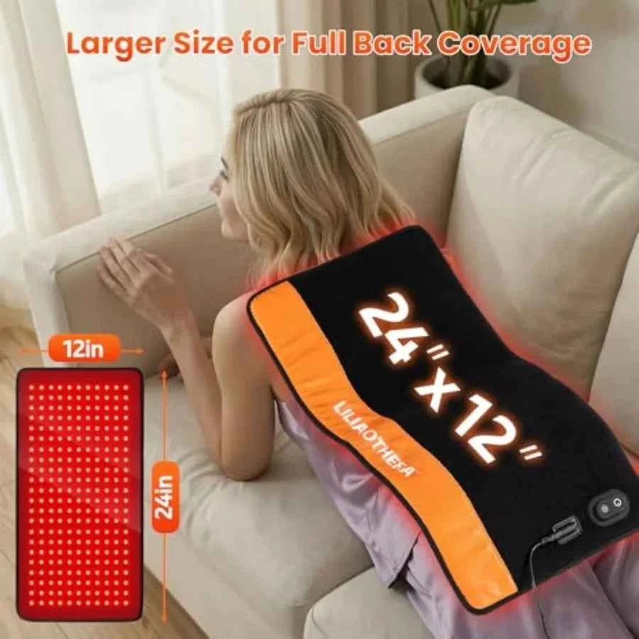 Red Light Therapy Pad for Body, 242 LEDs 24"x12" Large Mat with 33W High Power, 660nm and 850nm