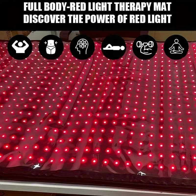 1280pcs LEDs Red Light Mat, 660nm 850nm Blanket, Devices Full Body Large Pads for Whole Body Relaxation