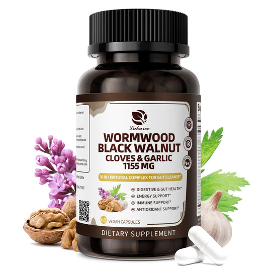 Black Walnut Wormwood Capsules, Rapid Gut Cleanse & Digestive, with Clove Garlic