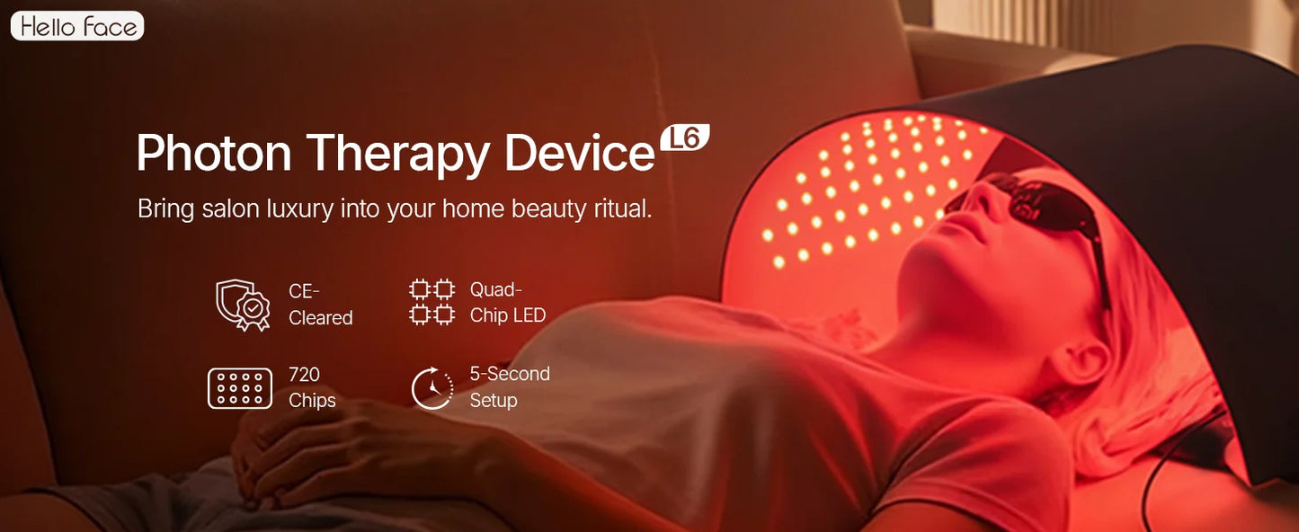 Face Red Light Therapy, Mask for Face Neck and Body "30.8 x 11.8" Large 720 Chips