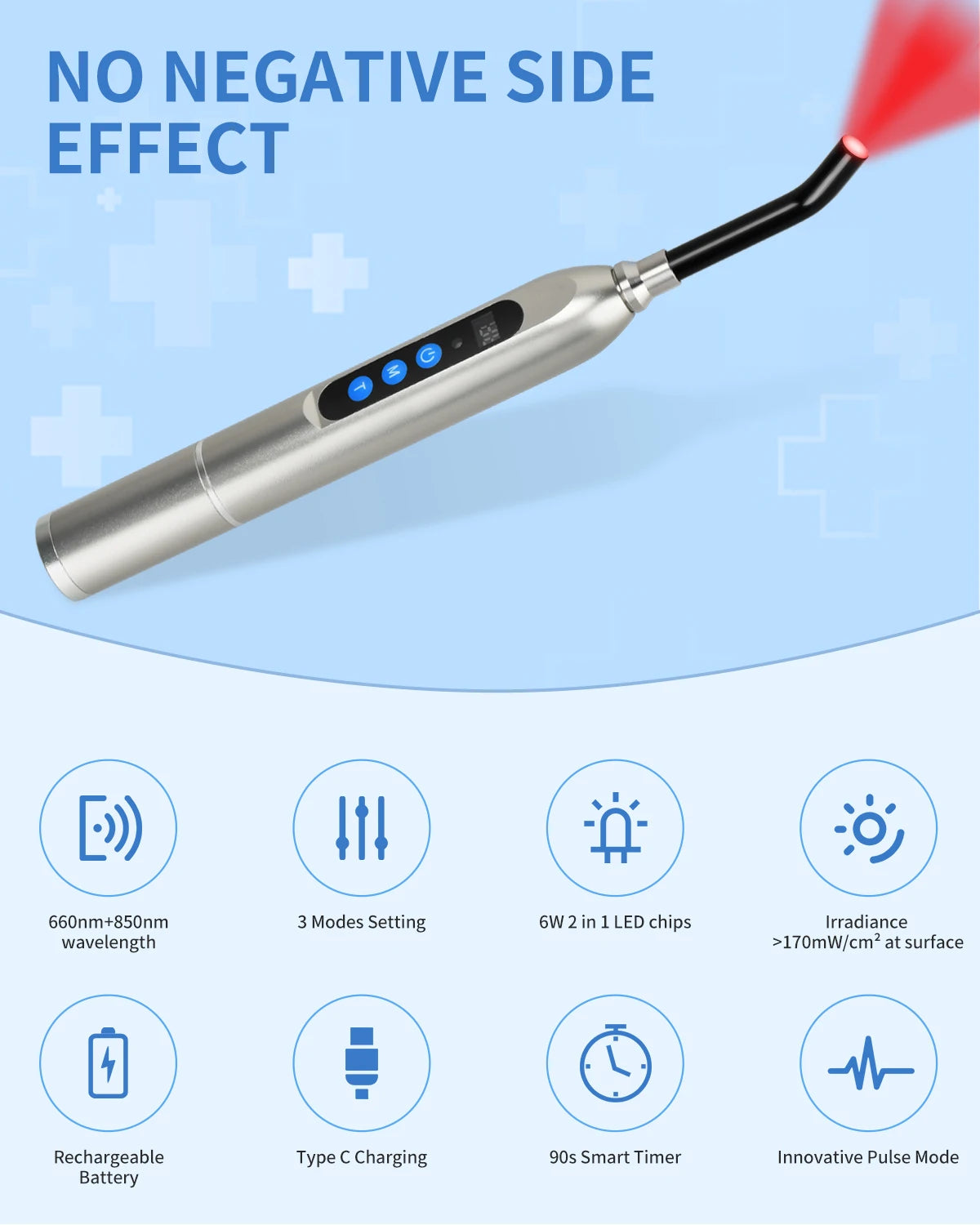 Therapy Cold Sore Wand, Device For Mouth Sores Treatment, LED Light Therapy Machine Skin Care