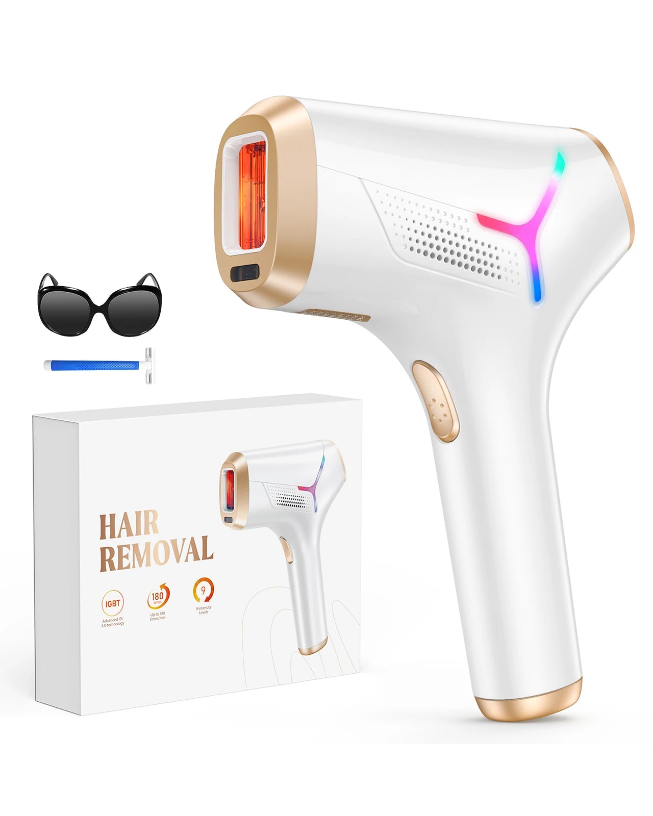 990000 Flashes Laser Hair Removal, UNISEX, Hair Removal, Body, Bikini, and Facial Areas, Painless, Permanent Hair Removal