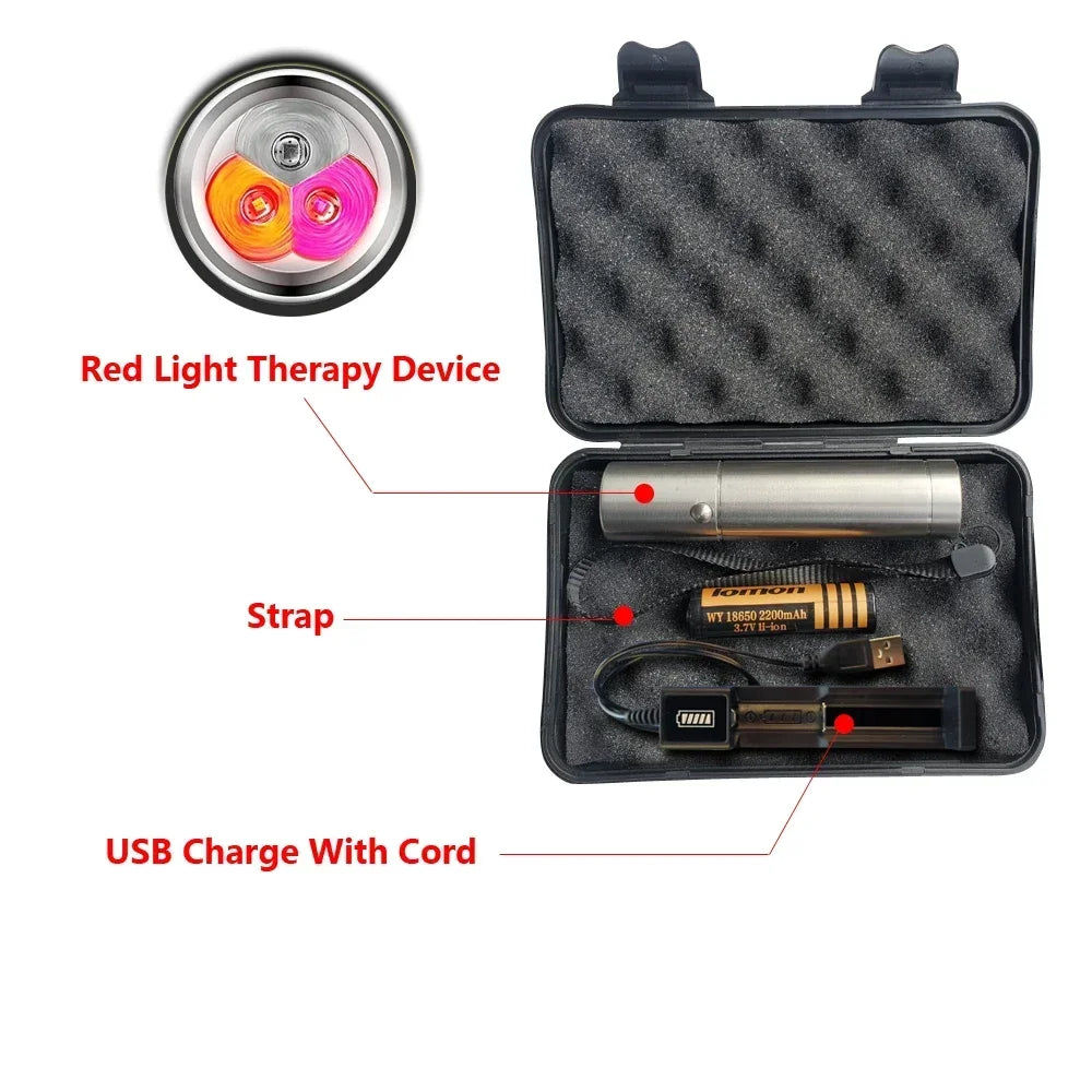 Mini therapy Device Pen, Red Light Phototherapy, Therapy Wavelength, Handheld Physiotherapy Torch Pain Relief.