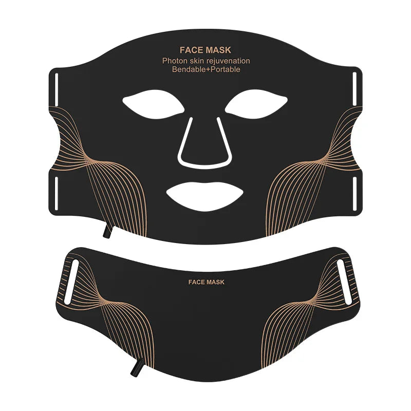 LED Face Mask/Neck Wireless, Portable Red Light Therapy for Anti-Aging, Wrinkles, Skin Rejuvenation,