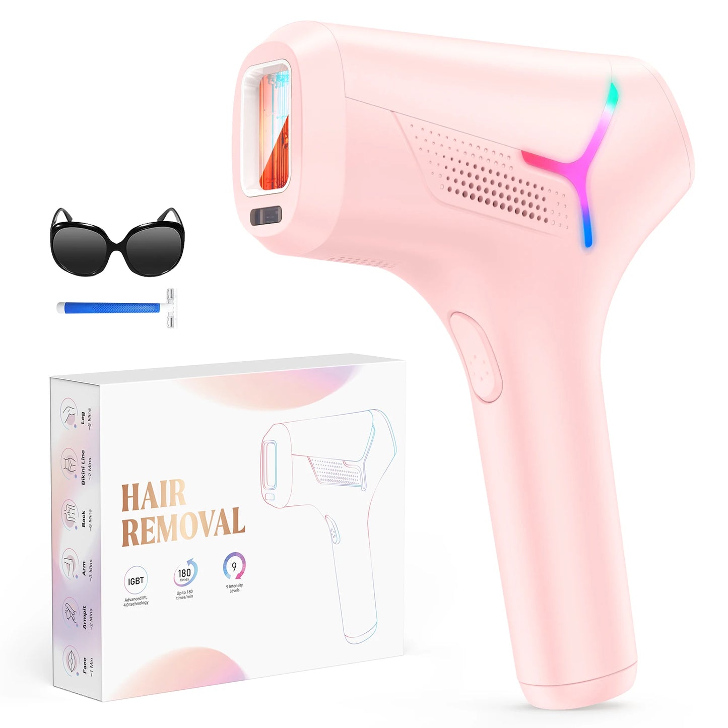 990000 Flashes Laser Hair Removal, UNISEX, Hair Removal, Body, Bikini, and Facial Areas, Painless, Permanent Hair Removal