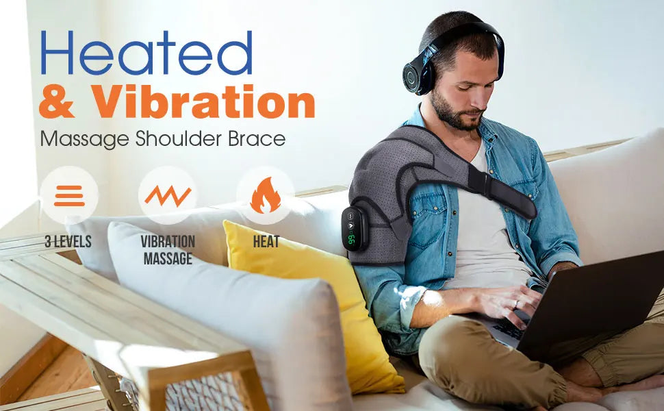 Electric Heating Shoulder Brace, LED Display, Vibration Shoulder Massage, Muscle Relaxation